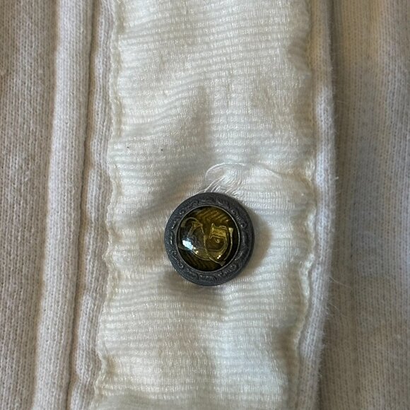 Vintage Generra White Cotton Cardigan Button Front Preppy Large - Picture 9 of 16